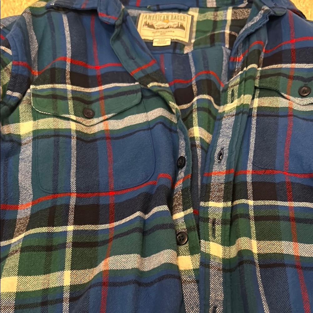 Blue Plaid men's Shirt - Picture 3 of 3